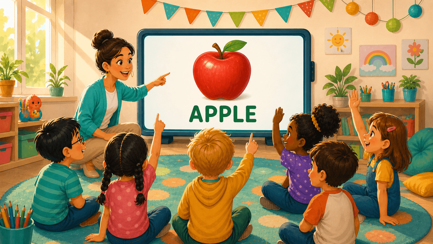 Peekadoo Presentation mode showing a picture reveal vocabulary game